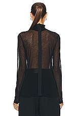 Helmut Lang Two Way Turtleneck Top in Black, view 3, click to view large image.
