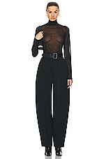 Helmut Lang Two Way Turtleneck Top in Black, view 4, click to view large image.