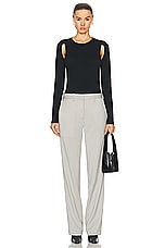 Helmut Lang Cutout Crewneck Top in Black, view 4, click to view large image.