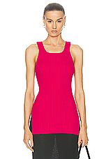 Helmut Lang Rib Tank Top in Fuschia, view 1, click to view large image.