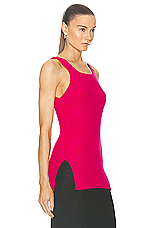 Helmut Lang Rib Tank Top in Fuschia, view 2, click to view large image.