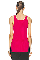 Helmut Lang Rib Tank Top in Fuschia, view 3, click to view large image.