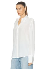 Helmut Lang Combo Relax Shirt in White & Fuchsia, view 3, click to view large image.