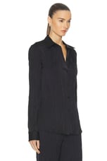 Helmut Lang Crushed Shirt in Black, view 2, click to view large image.