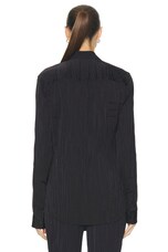 Helmut Lang Crushed Shirt in Black, view 3, click to view large image.