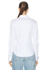 Helmut Lang Fitted Shirt in Optic White, view 3, click to view large image.