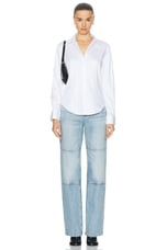 Helmut Lang Fitted Shirt in Optic White, view 4, click to view large image.