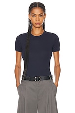 Helmut Lang Shrunken T-shirt in Navy, view 1, click to view large image.