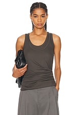 Helmut Lang Double Layer Tank Top in Graphite, view 1, click to view large image.