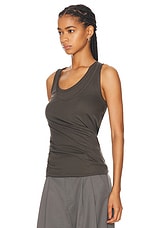 Helmut Lang Double Layer Tank Top in Graphite, view 3, click to view large image.