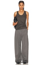 Helmut Lang Double Layer Tank Top in Graphite, view 5, click to view large image.