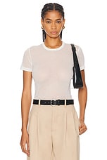 Helmut Lang Short Sleeve Top in White, view 1, click to view large image.