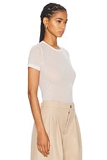 Helmut Lang Short Sleeve Top in White, view 2, click to view large image.