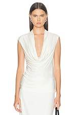 Helmut Lang Cowl Neck Top in Creme, view 1, click to view large image.