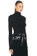 Helmut Lang Long Sleeve Turtleneck Top in Black, view 2, click to view large image.