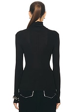 Helmut Lang Long Sleeve Turtleneck Top in Black, view 3, click to view large image.