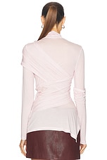 Helmut Lang Turtleneck Wrap Top in Dusty Pink, view 4, click to view large image.