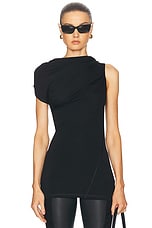 Helmut Lang Ruched Top in Black, view 1, click to view large image.