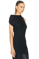 Helmut Lang Ruched Top in Black, view 2, click to view large image.