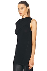 Helmut Lang Ruched Top in Black, view 3, click to view large image.