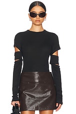 Helmut Lang Cut Out Long Sleeve Top in Black | FWRD