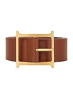 Helsa Logo Belt in Brown, view 3, click to view large image.