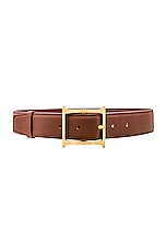 Helsa Logo Contrast Belt in Brown, view 1, click to view large image.