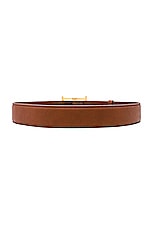 Helsa Logo Contrast Belt in Brown, view 2, click to view large image.