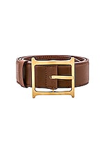 Helsa Logo Contrast Belt in Brown, view 3, click to view large image.