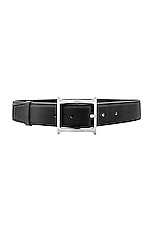 Helsa Logo Contrast Belt in Black, view 1, click to view large image.