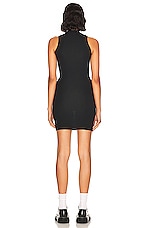 Helsa Jersey Mock Neck Mini Dress in Black Ink, view 3, click to view large image.
