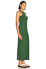 Helsa Jersey Double Halter Long Dress in Forest, view 2, click to view large image.