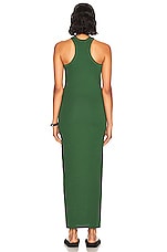 Helsa Jersey Double Halter Long Dress in Forest, view 3, click to view large image.