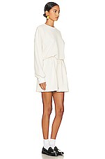 Helsa Organic Blend Sweatshirt Dress in Off White, view 2, click to view large image.