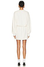 Helsa Organic Blend Sweatshirt Dress in Off White, view 3, click to view large image.