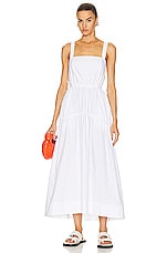 Helsa Cotton Poplin Midsummer Dress in White, view 1, click to view large image.