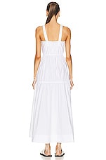 Helsa Cotton Poplin Midsummer Dress in White, view 3, click to view large image.