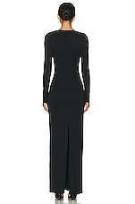 Helsa Matte Jersey Cut Out Dress in Black, view 3, click to view large image.