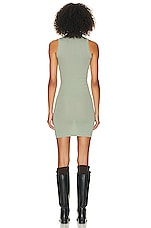 Helsa Jersey Mock Neck Mini Dress in Sage, view 3, click to view large image.