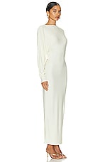 Helsa Matte Jersey Open Back Dress in Ivory, view 2, click to view large image.
