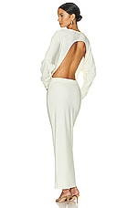 Helsa Matte Jersey Open Back Dress in Ivory, view 4, click to view large image.