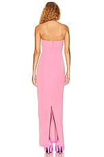 Helsa Tech Gabardine Long Strapless Dress in Very Pink, view 3, click to view large image.