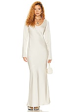 Helsa Angelica Backless Maxi Dress in Ivory, view 2, click to view large image.