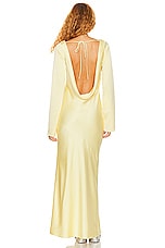 Helsa Angelica Backless Maxi Dress in Pale Yellow, view 4, click to view large image.