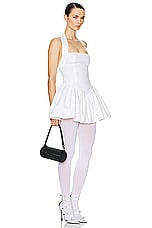 Helsa Faille Halter Mini Dress in White, view 2, click to view large image.