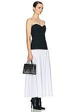 Helsa Faille Colorblock Midi Dress in Black & White, view 2, click to view large image.