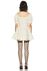 Helsa Poplin Sculptural Mini Dress in Hay, view 3, click to view large image.