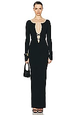 Helsa Niall Deep V Neck Dress in Black, view 1, click to view large image.