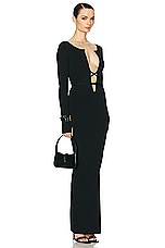 Helsa Niall Deep V Neck Dress in Black, view 2, click to view large image.