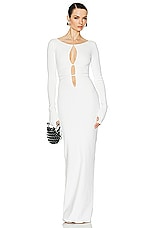 Helsa Niall Deep V Neck Dress in White, view 2, click to view large image.